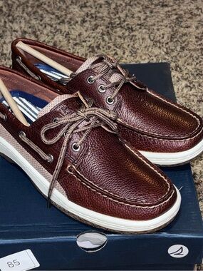 Sperry Billfish 3 Eye Pull-Up Brown Boat Shoe Men's Size 7.5 Loafers NEW!!!